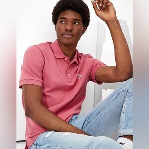 AE Super Soft Icon Pique Polo Shirt in color Berry, size XS, BNWT!